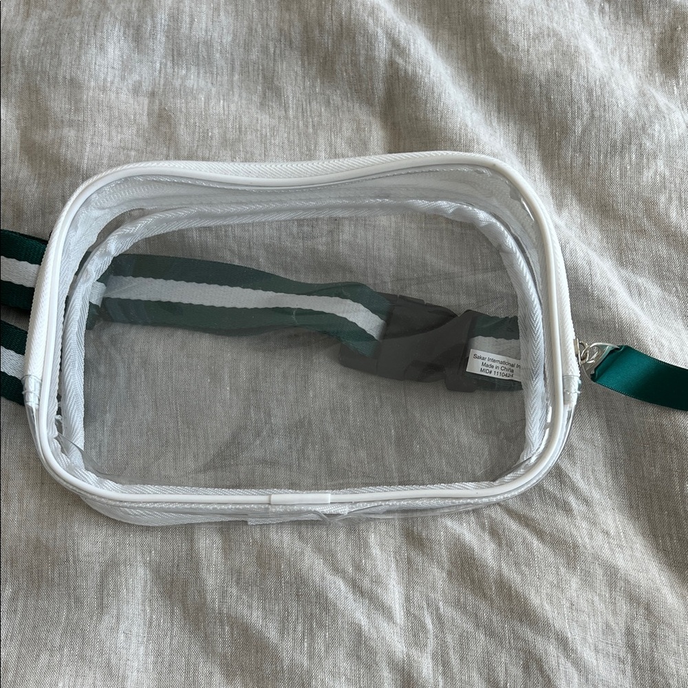 Transparent waist bag.